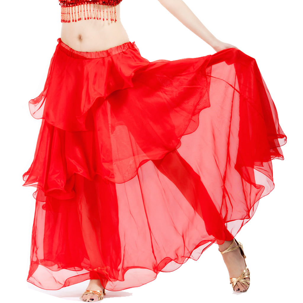 Baisdan Lady's Belly Dance Costume Hot Spiral 3 Layer Circle Skirts