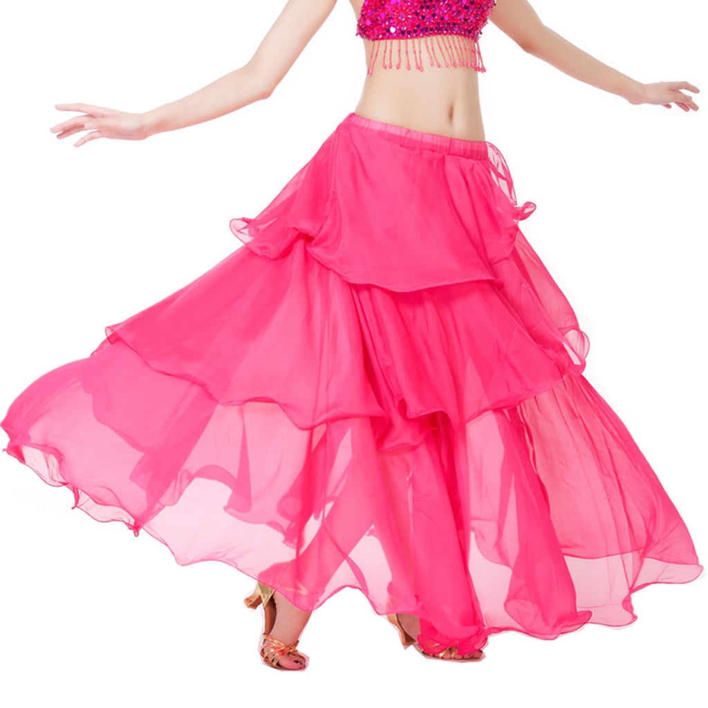Baisdan Lady's Belly Dance Costume Hot Spiral 3 Layer Circle Skirts