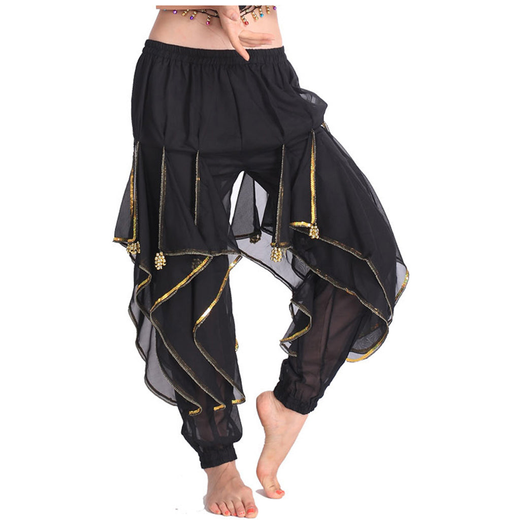Baisdan Lady's Belly Dance Bloomers Chiffon Costume Wavy Pant