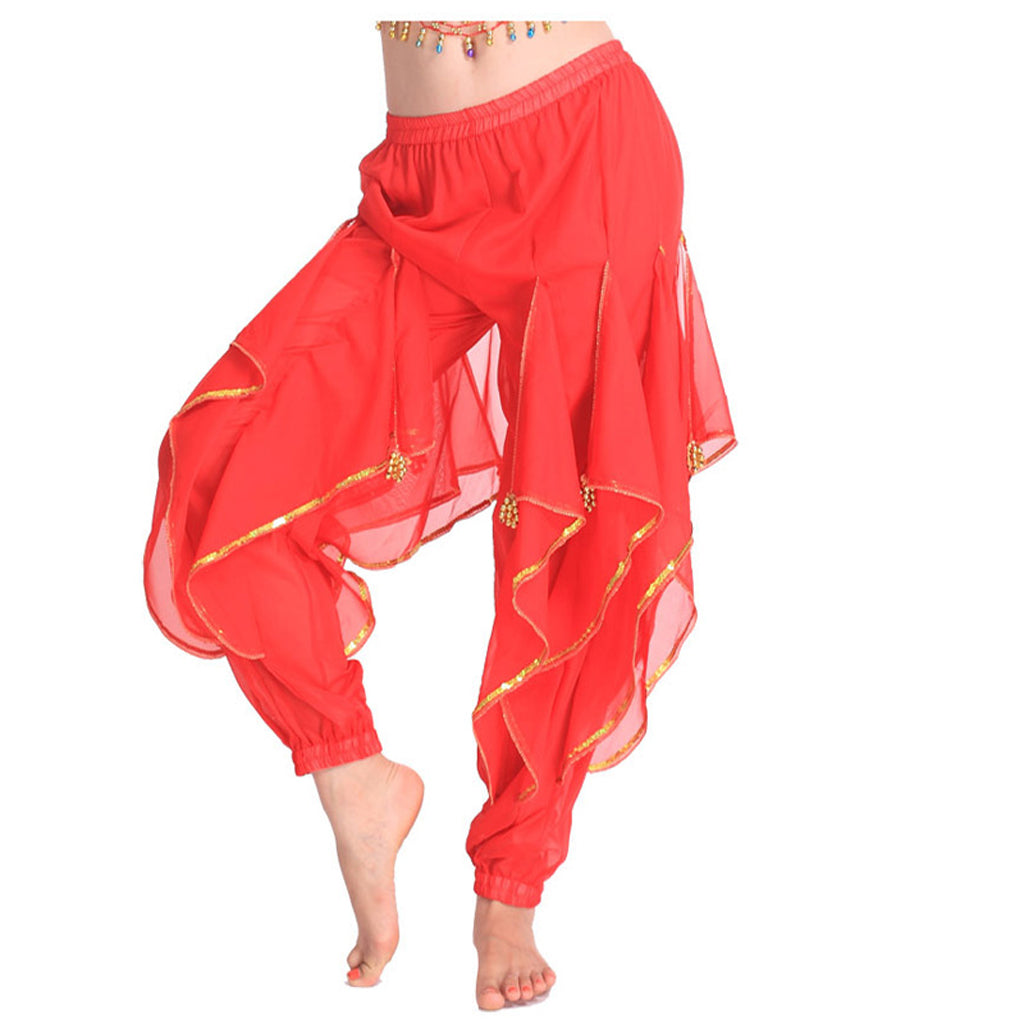 Baisdan Lady's Belly Dance Bloomers Chiffon Costume Wavy Pant