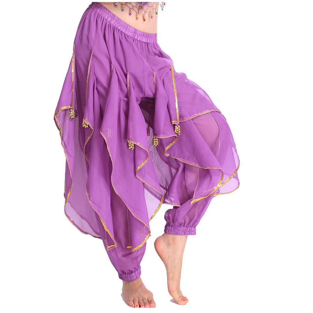 Baisdan Lady's Belly Dance Bloomers Chiffon Costume Wavy Pant
