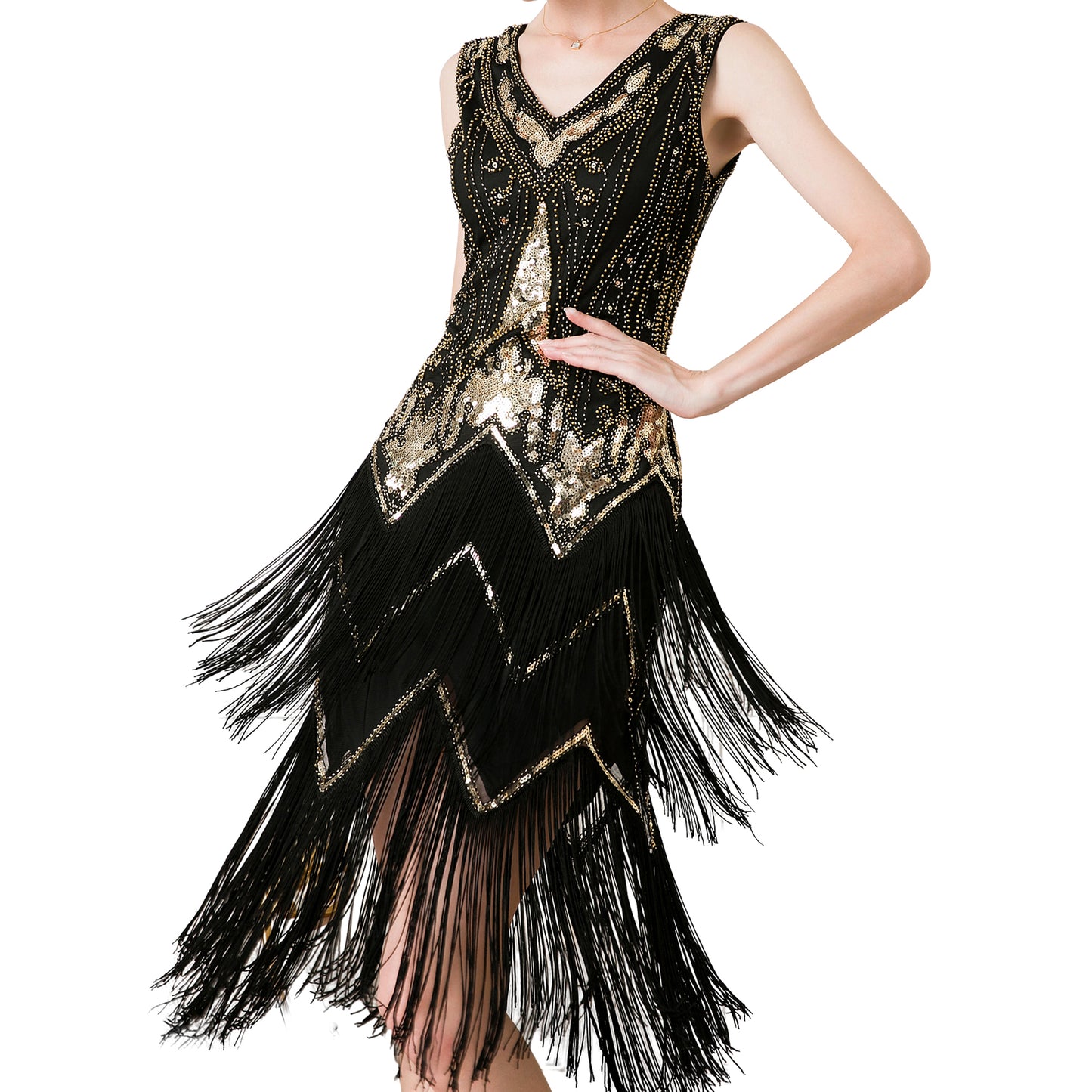 Baisdan Flapper Dress Womens 1920s Retro Great Gatsby Dresses for Party Cocktail Costume Outfit Gift