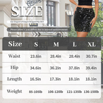 Baisdan Sequin Skirt for Women, Sparkly Mini Skirt, Glitter Party Skirt for Holiday