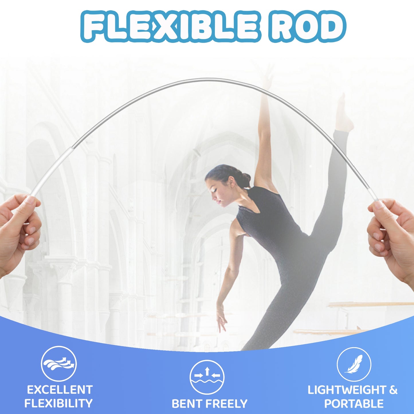 Baisdan Flexible Rods for Worship Flags, Flexi Rod for Praise Dance Flags, Flexible Flag Pole