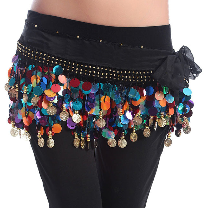 Baisdan Women's Belly Dance Hip Scarf Waistband Belt Skirt Mixed Colors Beads