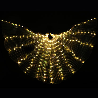 Baisdan Fasion Yellow LED Isis Wings Costume Egyptian Belly Dance Show Stage LED Light Up Wings