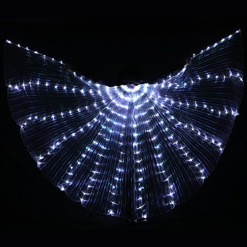 Baisdan Fasion White LED Isis Wings Costume Egyptian Belly Dance Show Stage LED Light Up Wings