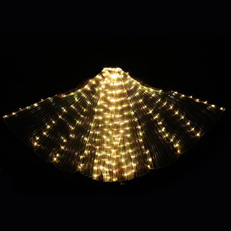 Baisdan Fasion Yellow LED Isis Wings Costume Egyptian Belly Dance Show Stage LED Light Up Wings