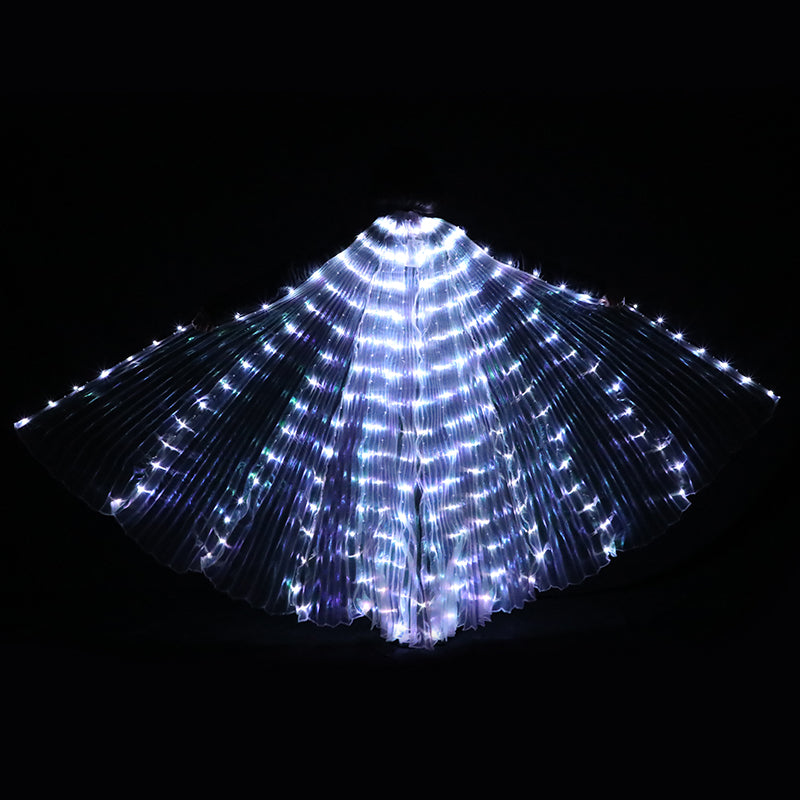 Baisdan Fasion White LED Isis Wings Costume Egyptian Belly Dance Show Stage LED Light Up Wings