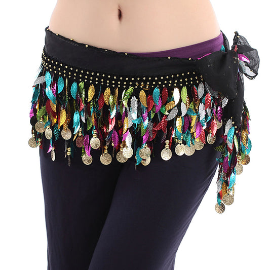 Baisdan Belly Dance Hip Scarf Waistband Belt Colors Leaves Gold Coins …