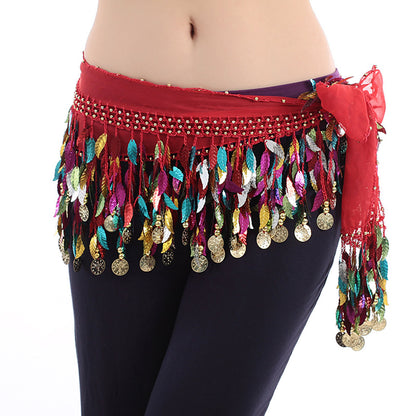 Baisdan Belly Dance Hip Scarf Waistband Belt Colors Leaves Gold Coins …