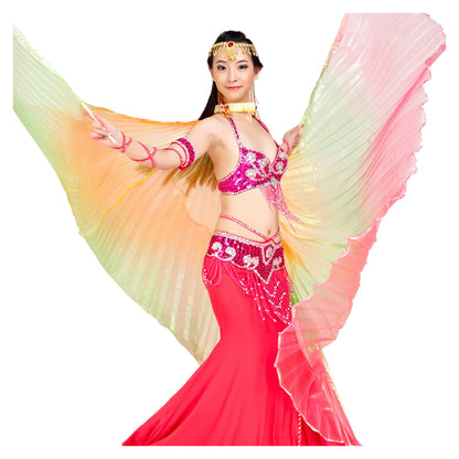 Wuchieal Women's Egyptian Egypt New Belly Dance Costume Colorful Isis Wings (wing+2sticks+bag)