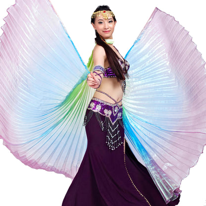 Wuchieal Women's Egyptian Egypt New Belly Dance Costume Colorful Isis Wings (wing+2sticks+bag)