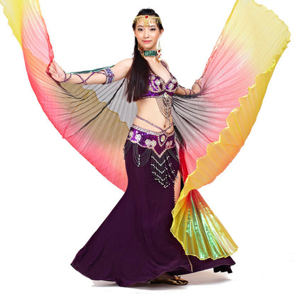 Wuchieal Women's Egyptian Egypt New Belly Dance Costume Colorful Isis Wings (wing+2sticks+bag)