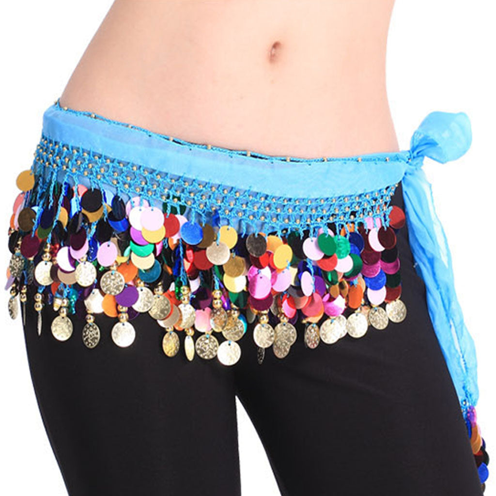 Baisdan Women's Belly Dance Hip Scarf Waistband Belt Skirt Mixed Colors Beads