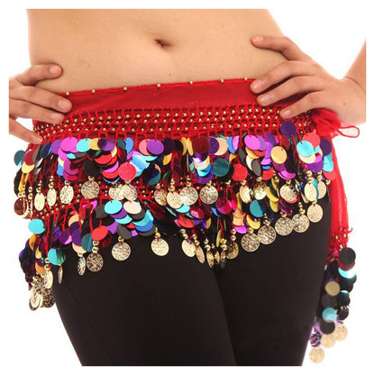 Baisdan Women's Belly Dance Hip Scarf Waistband Belt Skirt Mixed Colors Beads