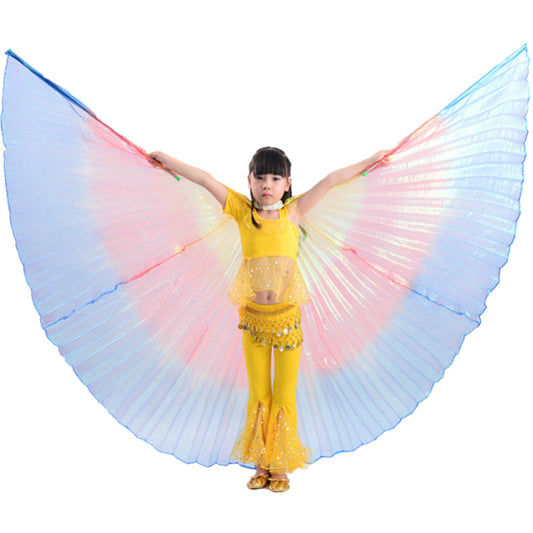 Baisdan Children's Kids Belly Dance Costume Egyptian Isis Rainbow Wings