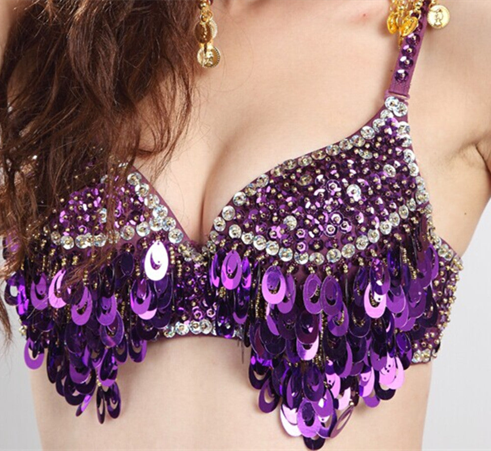 Baisdan Belly Dance Bra Clothing Beaded Bra India Dance Costume Tops New Specials Grape Bra