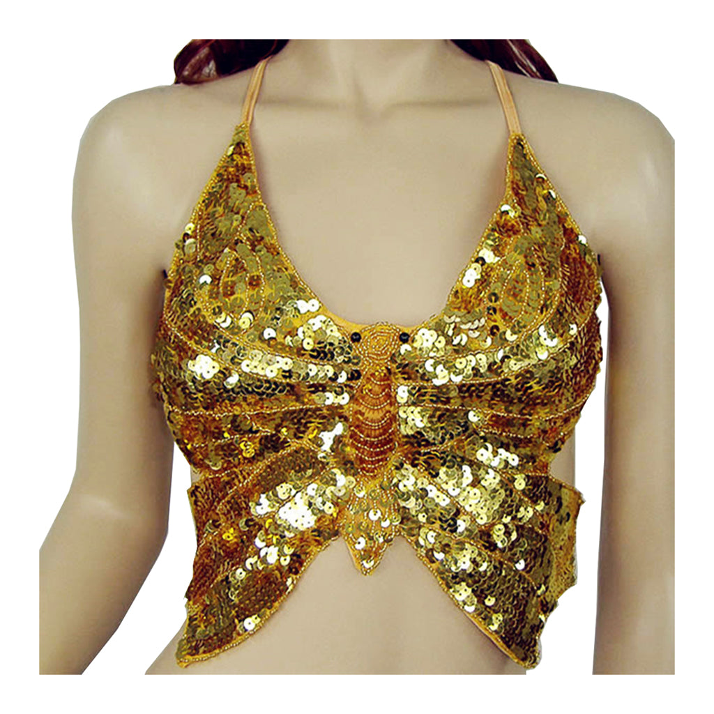 Baisdan Lady's Belly Dance Top Brilliant Butterfly Bra Top