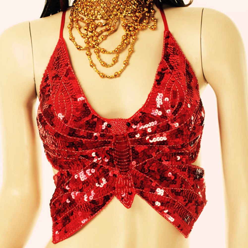 Baisdan Lady's Belly Dance Top Brilliant Butterfly Bra Top