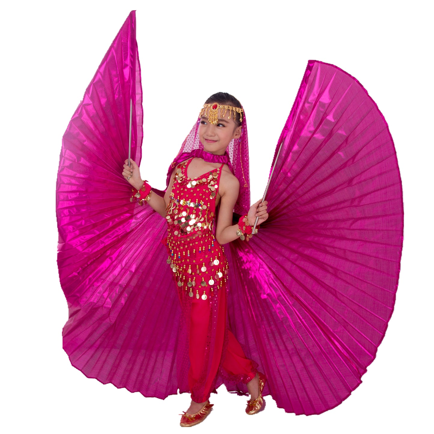 Baisdan Children's Kids Belly Dance Costume Egyptian Isis Wings(wing+2 sticks+bag)