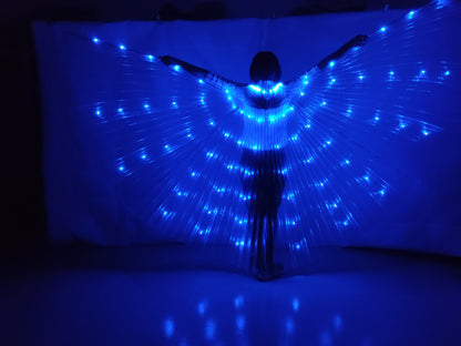 Baisdan Fasion Blue LED Isis Wings Costume Egyptian Belly Dance Show Stage LED Light Up Wings