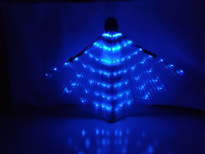 Baisdan Fasion Blue LED Isis Wings Costume Egyptian Belly Dance Show Stage LED Light Up Wings