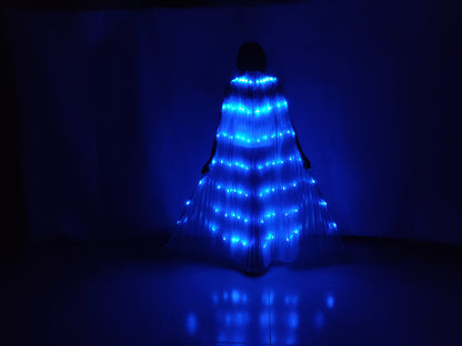 Baisdan Fasion Blue LED Isis Wings Costume Egyptian Belly Dance Show Stage LED Light Up Wings