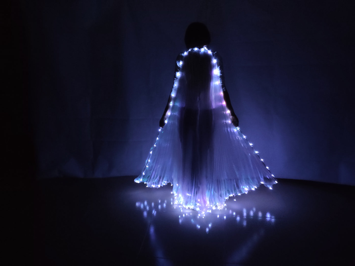 Baisdan Fasion Circle of white LED Isis Wings Costume Egyptian Belly Dance Show Stage LED Light Up Wings