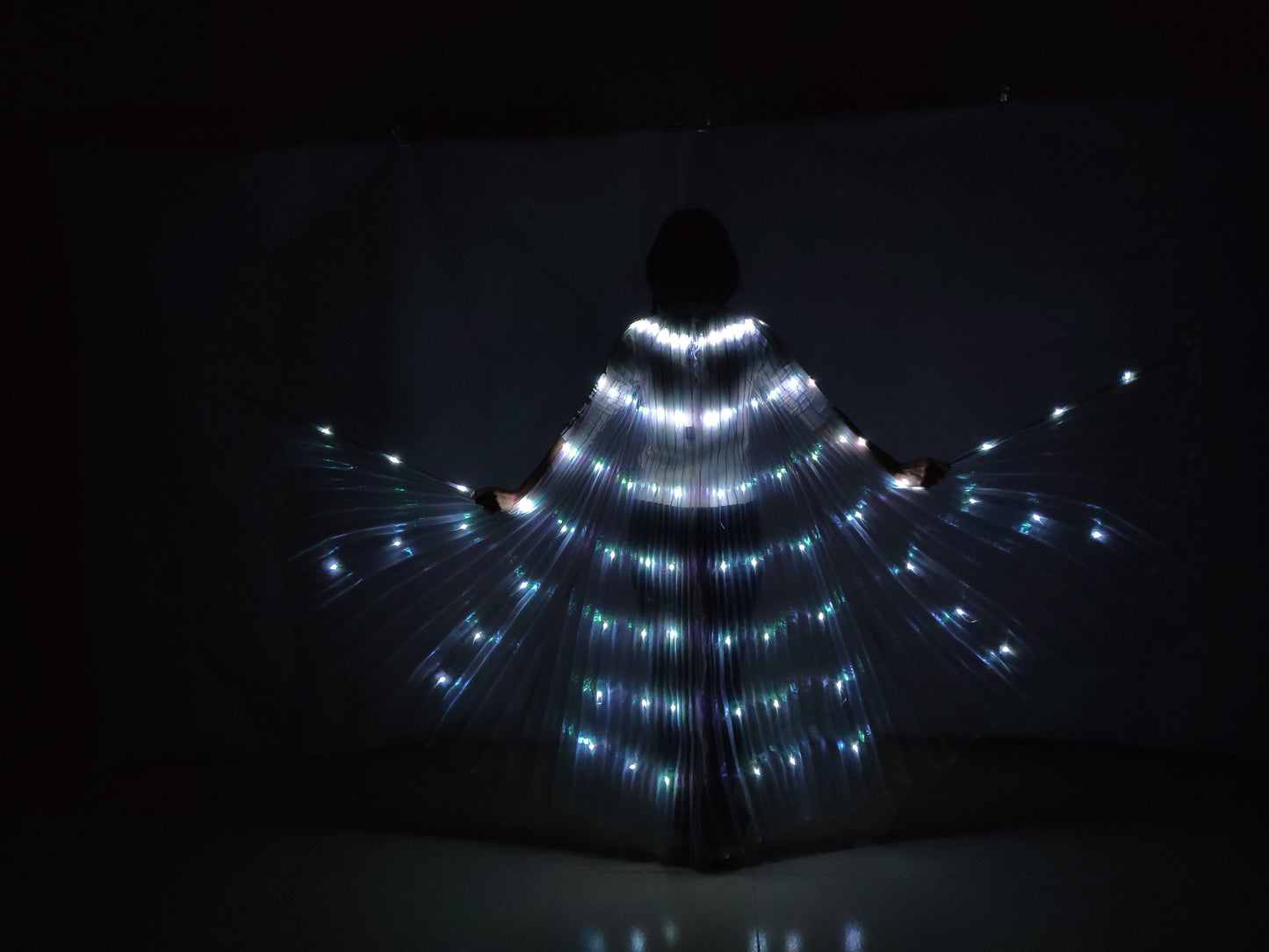 Baisdan Fasion White LED Isis Wings Costume Egyptian Belly Dance Show Stage LED Light Up Wings