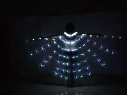 Baisdan Fasion White LED Isis Wings Costume Egyptian Belly Dance Show Stage LED Light Up Wings