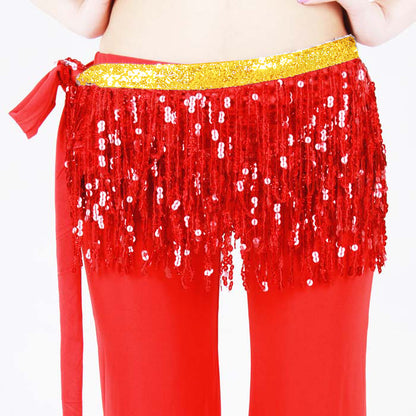 Baisdan Women's Latin Cha Cha Belly Dance Belt Sequins Tassel