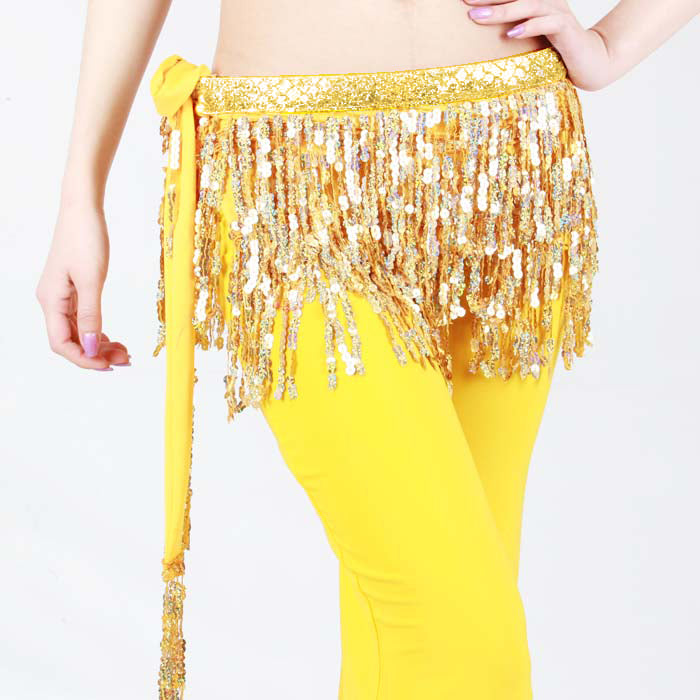 Baisdan Women's Latin Cha Cha Belly Dance Belt Sequins Tassel