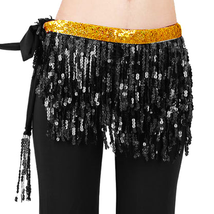 Baisdan Women's Latin Cha Cha Belly Dance Belt Sequins Tassel