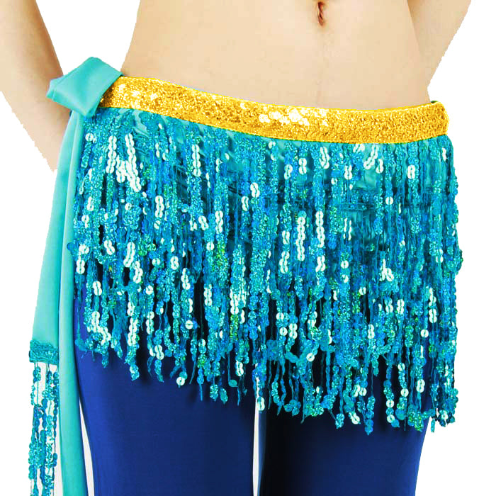 Baisdan Women's Latin Cha Cha Belly Dance Belt Sequins Tassel