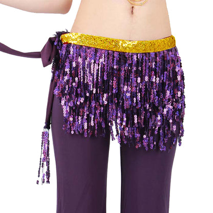 Baisdan Women's Latin Cha Cha Belly Dance Belt Sequins Tassel