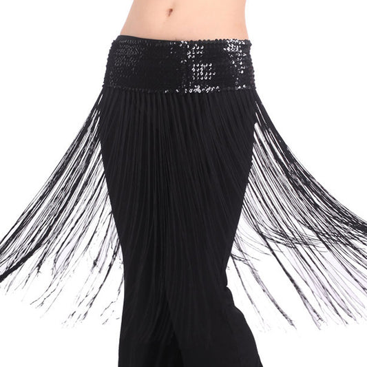 Baisdan Lady's Belly oriental Dance Fringe Tassel Brilliant Hip Scarf Belt Skirt