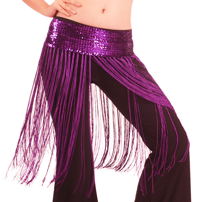 Baisdan Lady's Belly oriental Dance Fringe Tassel Brilliant Hip Scarf Belt Skirt