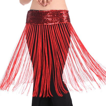 Baisdan Lady's Belly oriental Dance Fringe Tassel Brilliant Hip Scarf Belt Skirt