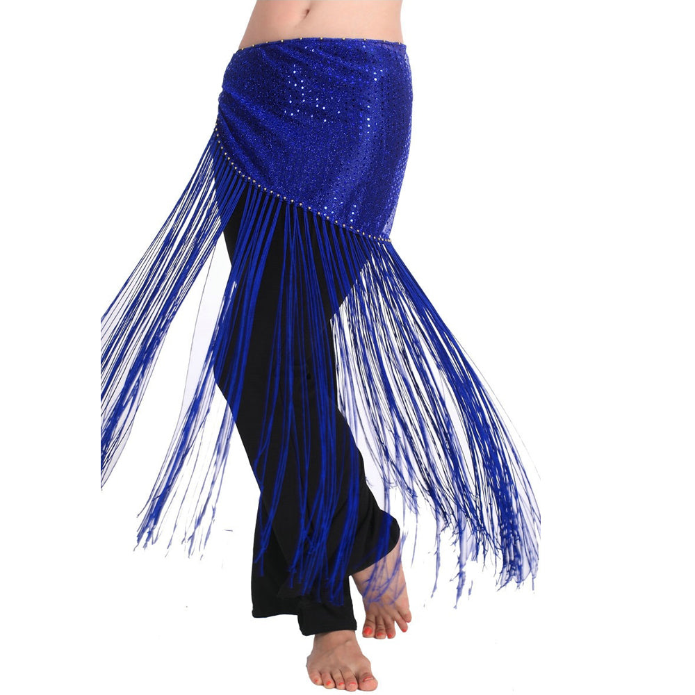 Baisdan Women's Belly Dance Flashy Tassel Hip Scarf Waist Waistband