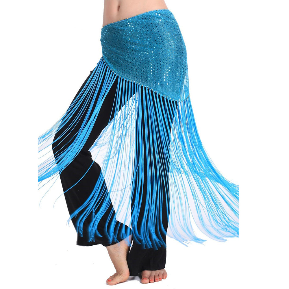 Baisdan Women's Belly Dance Flashy Tassel Hip Scarf Waist Waistband