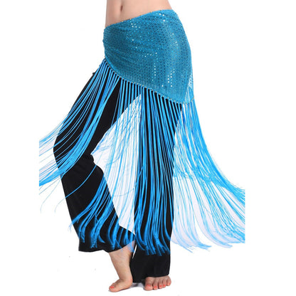 Baisdan Women's Belly Dance Flashy Tassel Hip Scarf Waist Waistband