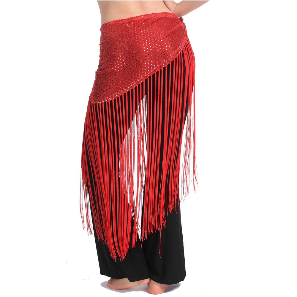 Baisdan Women's Belly Dance Flashy Tassel Hip Scarf Waist Waistband