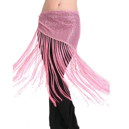 Baisdan Women's Belly Dance Flashy Tassel Hip Scarf Waist Waistband