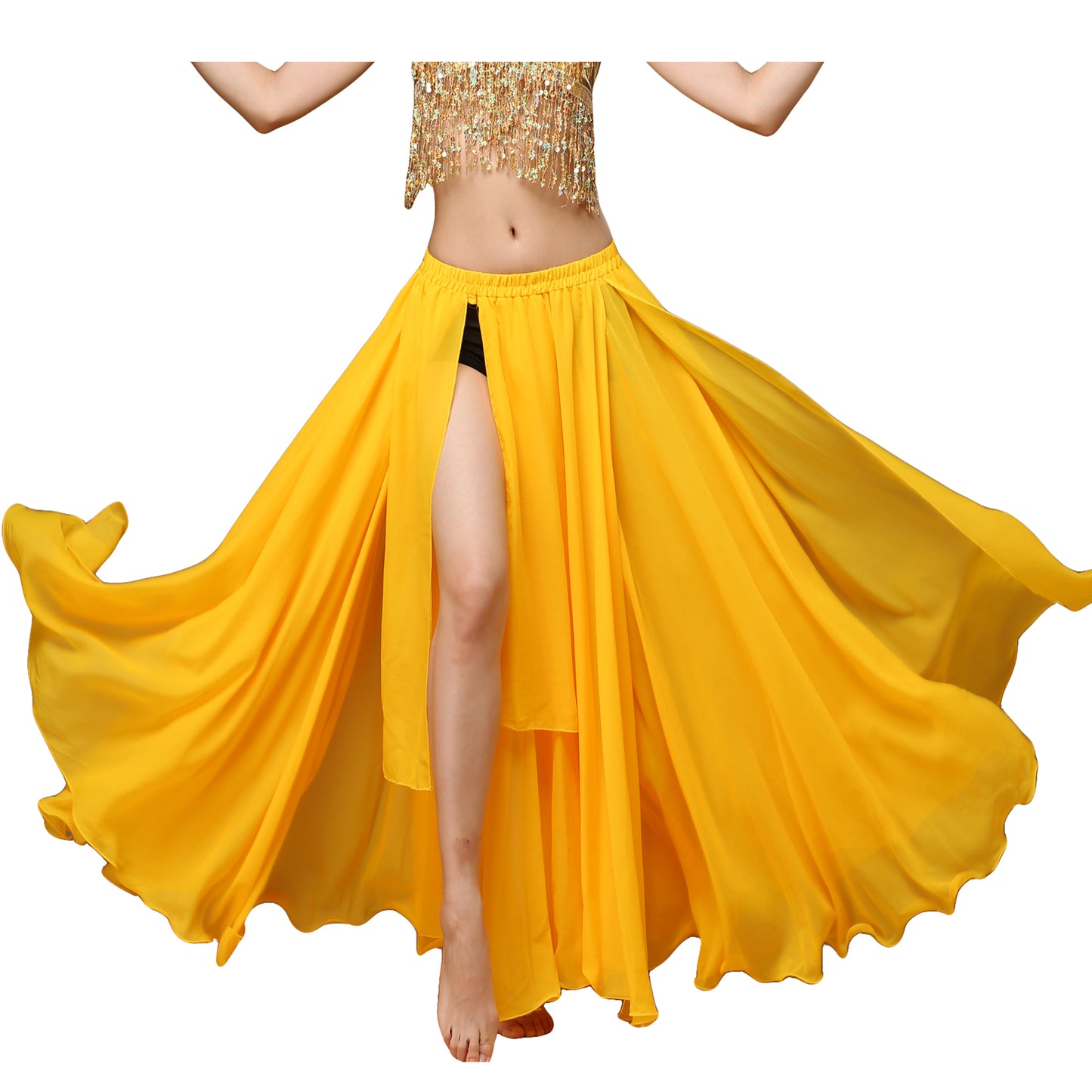 Baisdan Women's Belly Dance Costume Chiffon Dancing Skirt Sexy Large Swing Dancing Skirts Dress