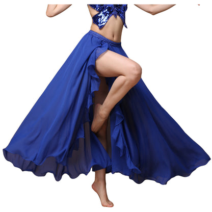 Baisdan Chiffon Fairy Belly Dance Skirt one Side Split Tribal Maxi Full Skirts