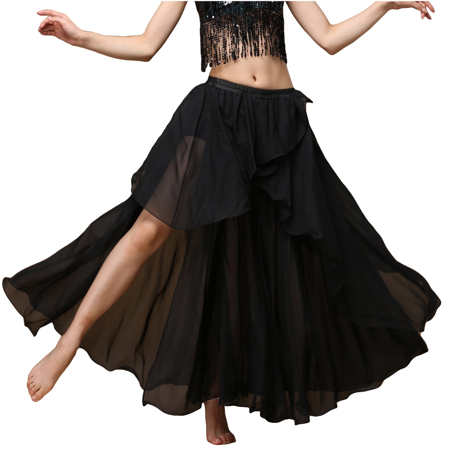 Baisdan Women's Fairy Belly Dance Skirt Large Swing Skirts Women Belly Dancing Practice Skirt