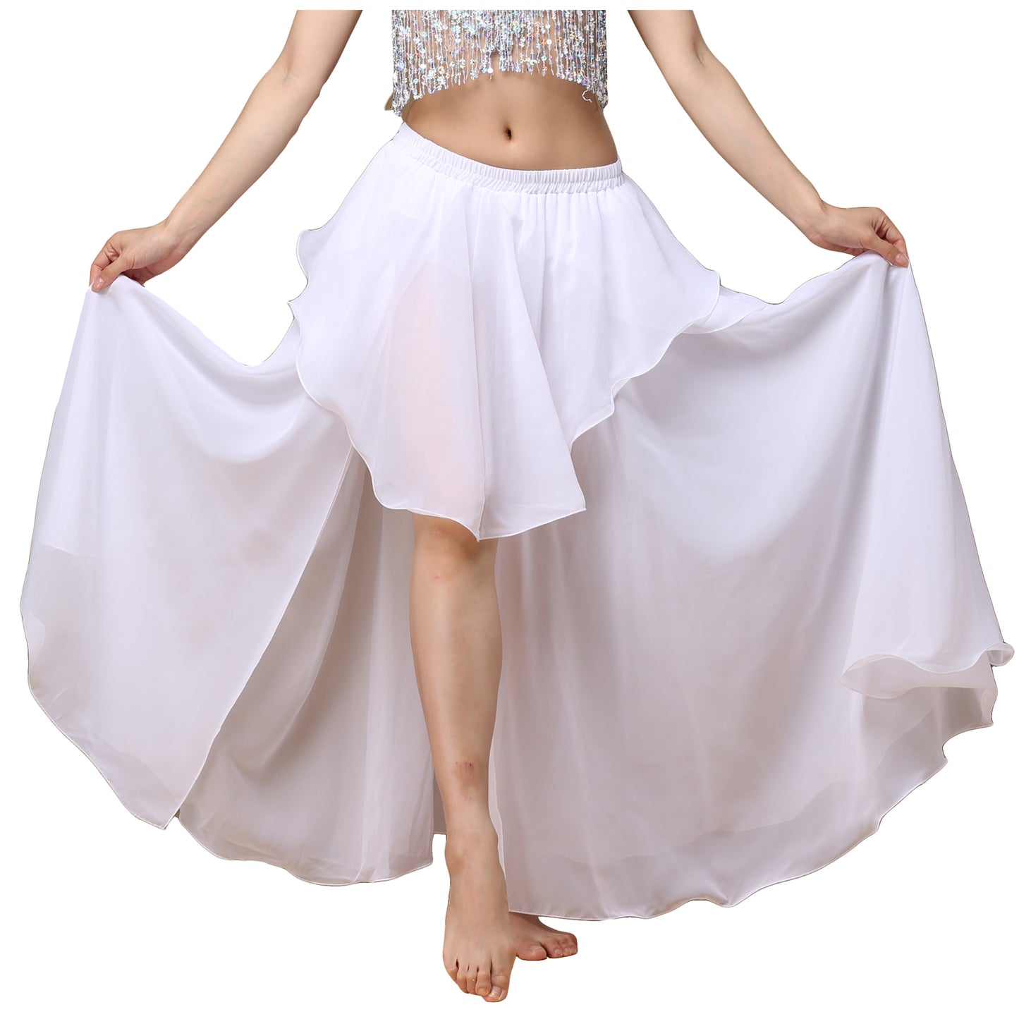 Baisdan Women's Fairy Belly Dance Skirt Large Swing Skirts Women Belly Dancing Practice Skirt