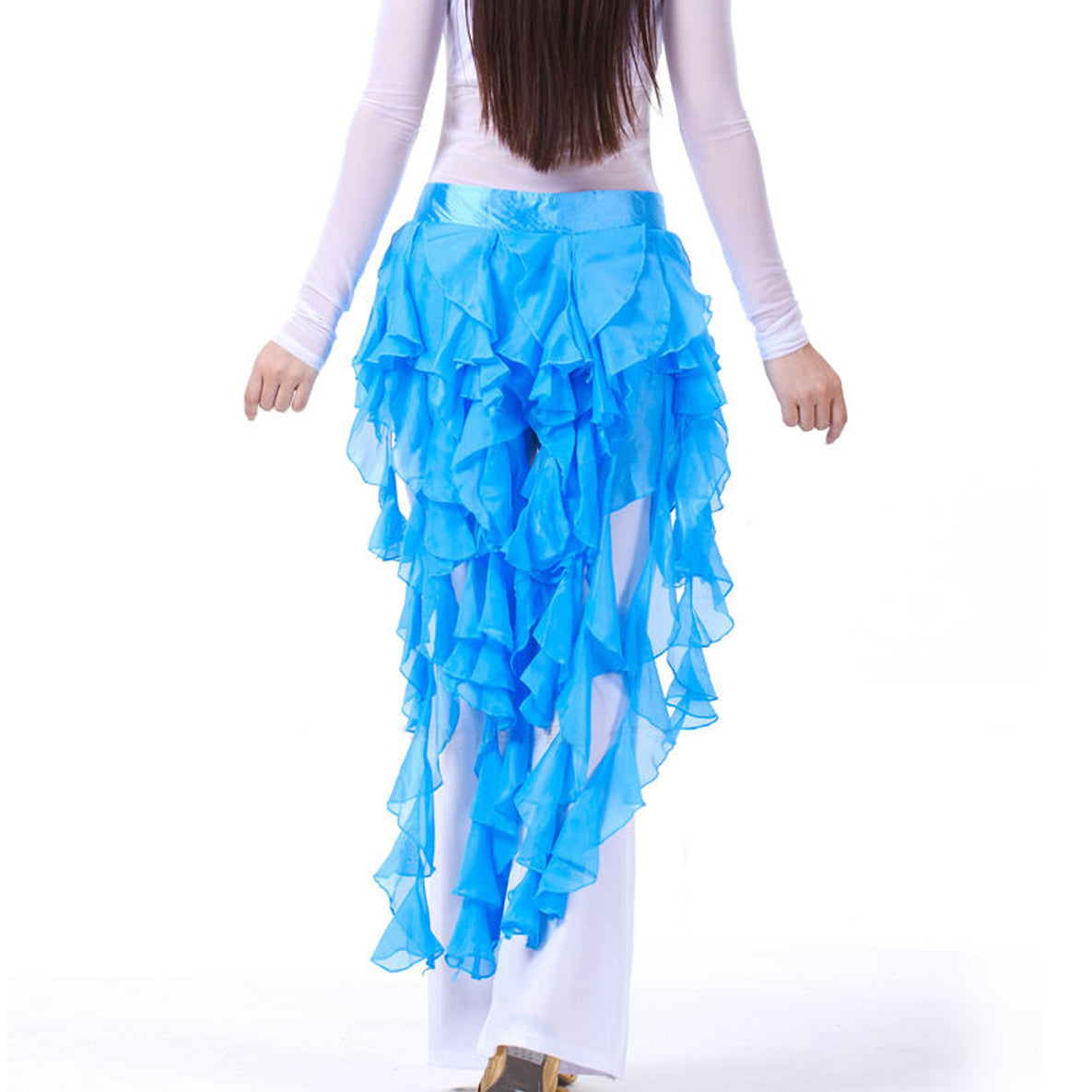 Baisdan Lady's Belly Dance Hip Scarf Belt Skirt Latin Dance Tassel Wave Skirt