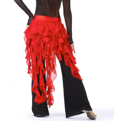 Baisdan Lady's Belly Dance Hip Scarf Belt Skirt Latin Dance Tassel Wave Skirt